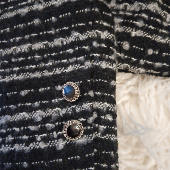 Tweed Black White Old Money Jacket Nwt - Picture 6 of 9